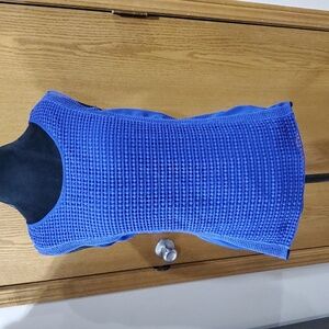 Brixon Ivy Nwot Crochet Over Sheer Sleeveless Royal Blue Top